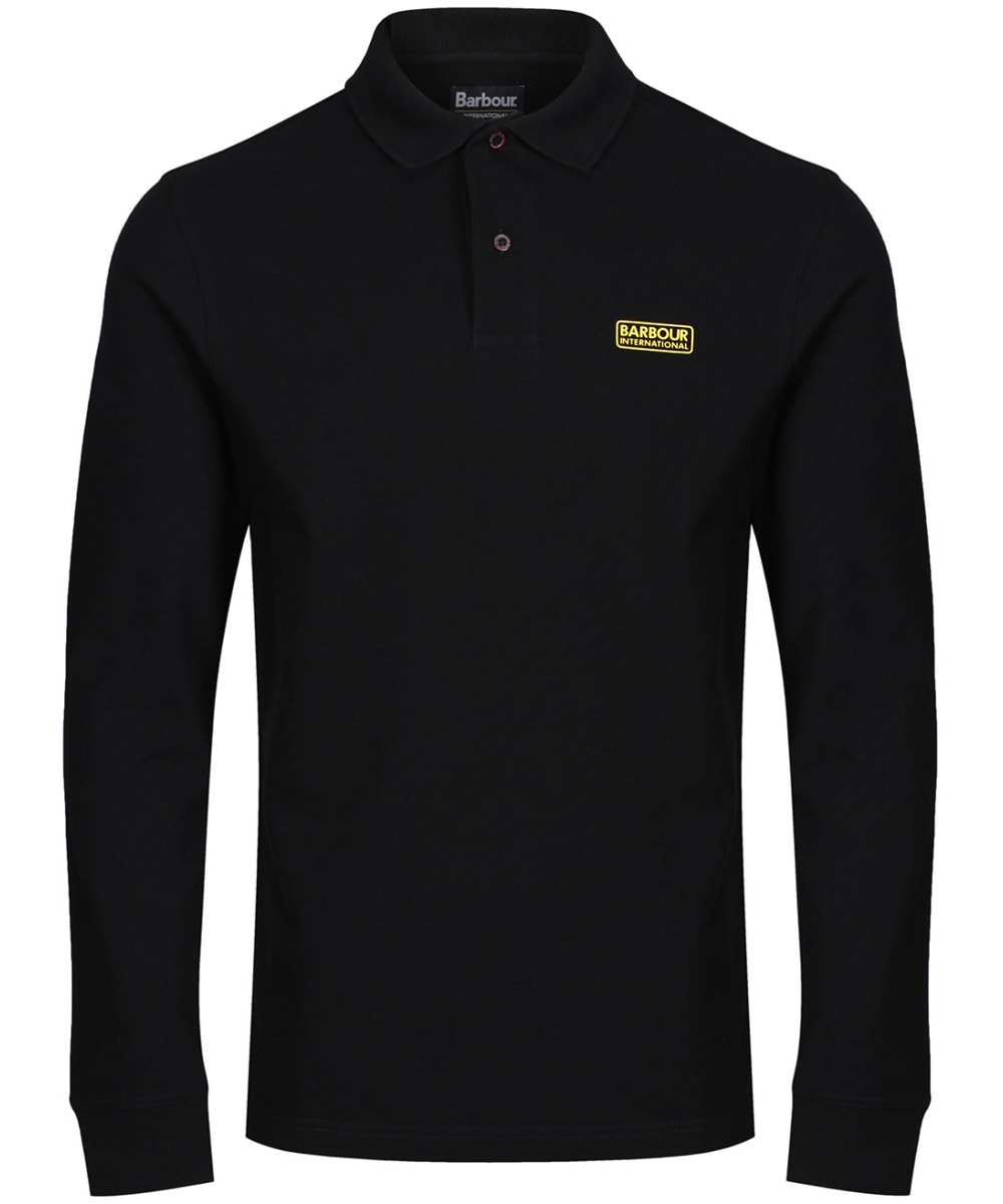 View Mens Barbour International Long Sleeve Polo Shirt Black UK XXL information
