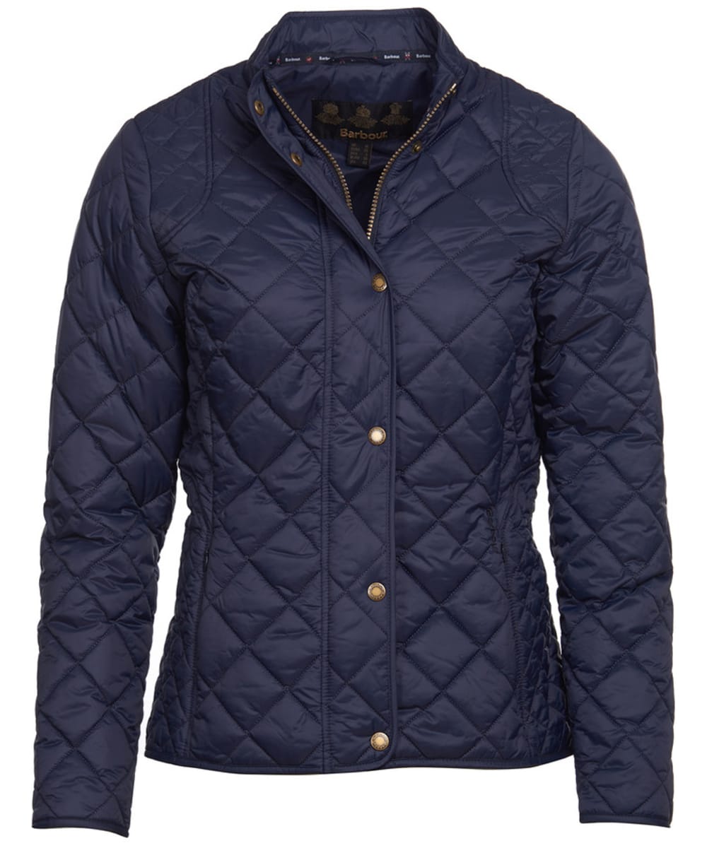 womens navy quilted barbour jacket