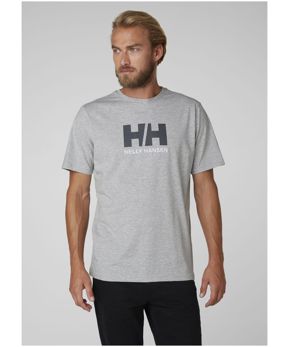 View Mens Helly Hansen Logo Short Sleeved Cotton TShirt Grey Melange XL information