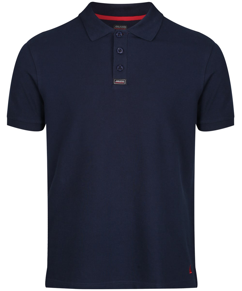 View Mens Musto Cotton Pique Short Sleeve Polo Shirt True Navy UK XL information