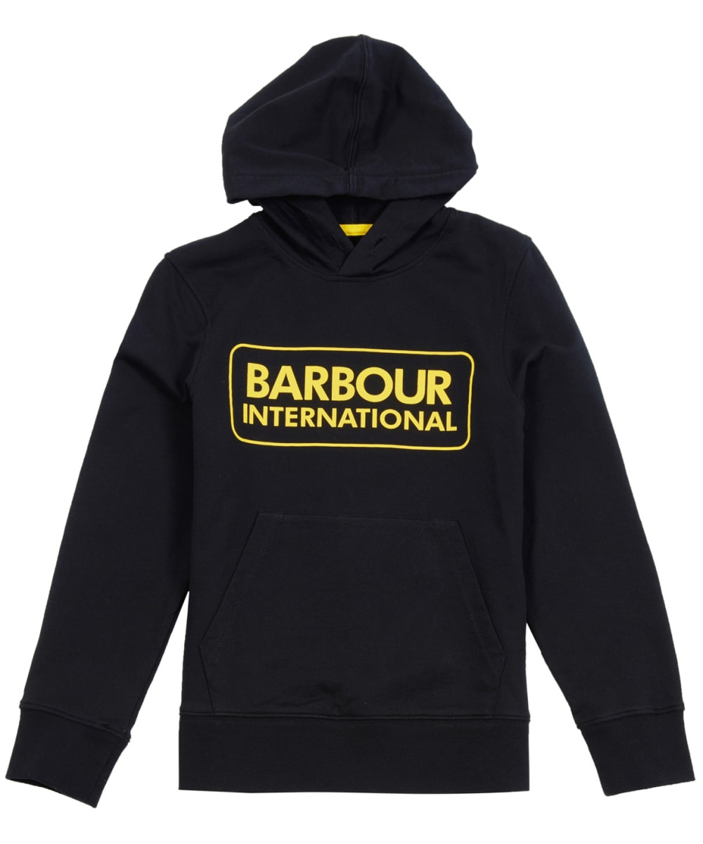 View Boys Barbour International Large Logo Hoodie 1015yrs Black 1213yrs XL information