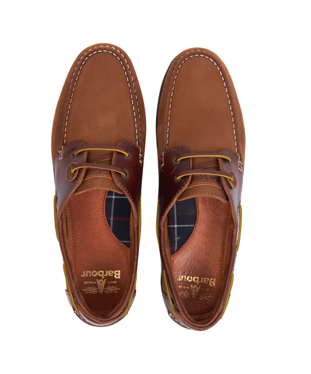 barbour capstan boat shoes cognac