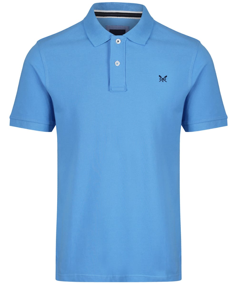 View Mens Crew Clothing Classic Pique Short Sleeved Polo Shirt Sky UK L information