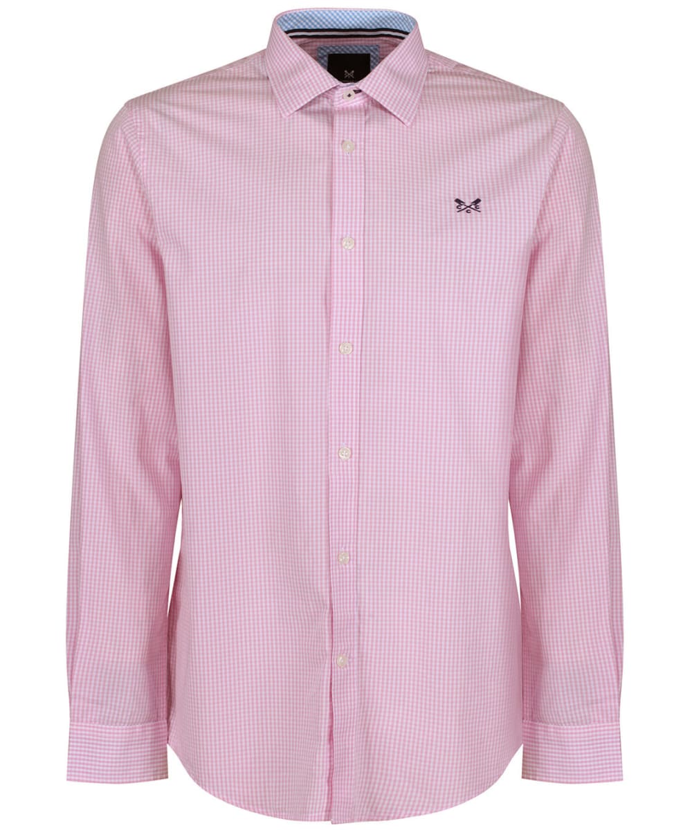 View Mens Crew Clothing Classic Micro Gingham Shirt Classic Pink UK XXL information
