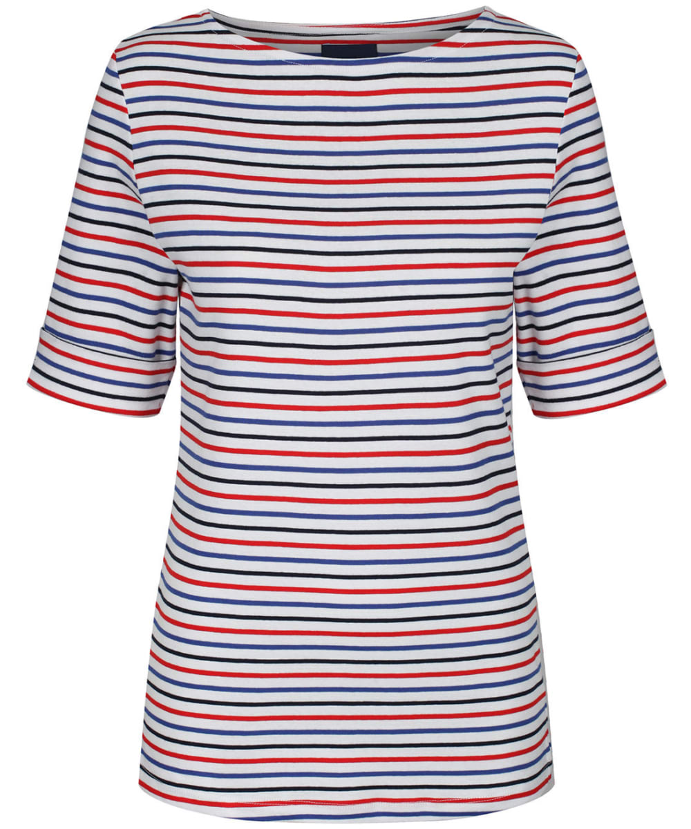 View Womens Crew Clothing Orchid Stripe Top Navy Red Ultramarine UK 8 information