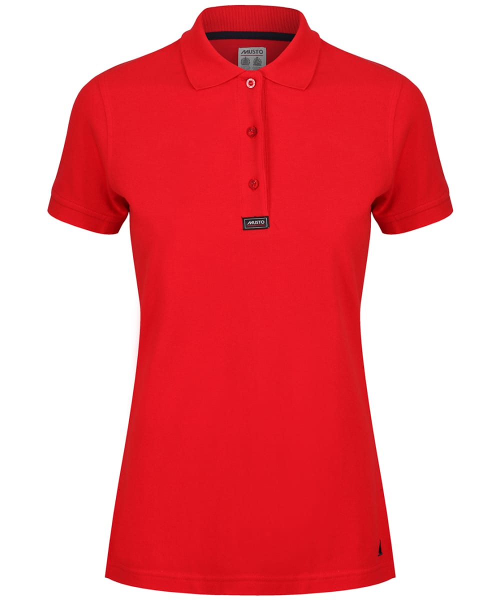 View Womens Musto Cotton Pique Short Sleeve Polo Shirt True Red UK 18 information
