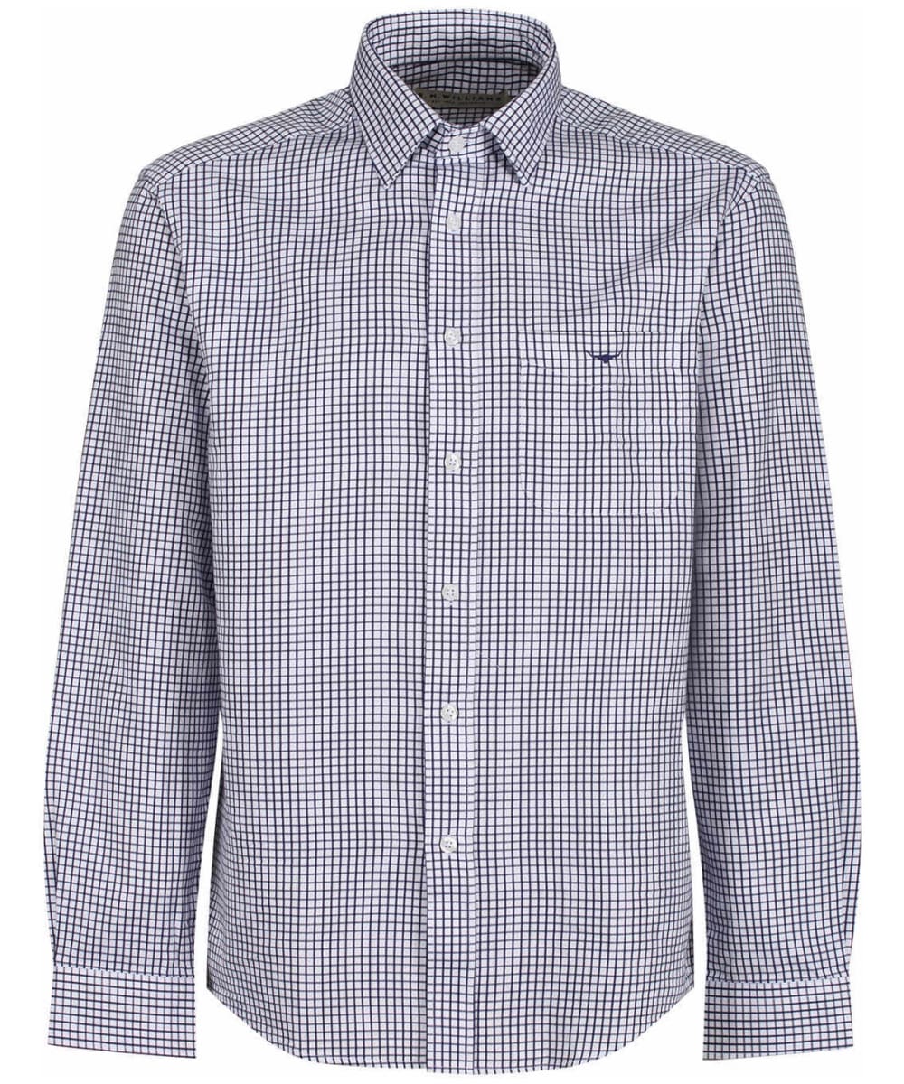 View Mens RM Williams Collins Cotton Twill Checked Shirt Navy White UK M information