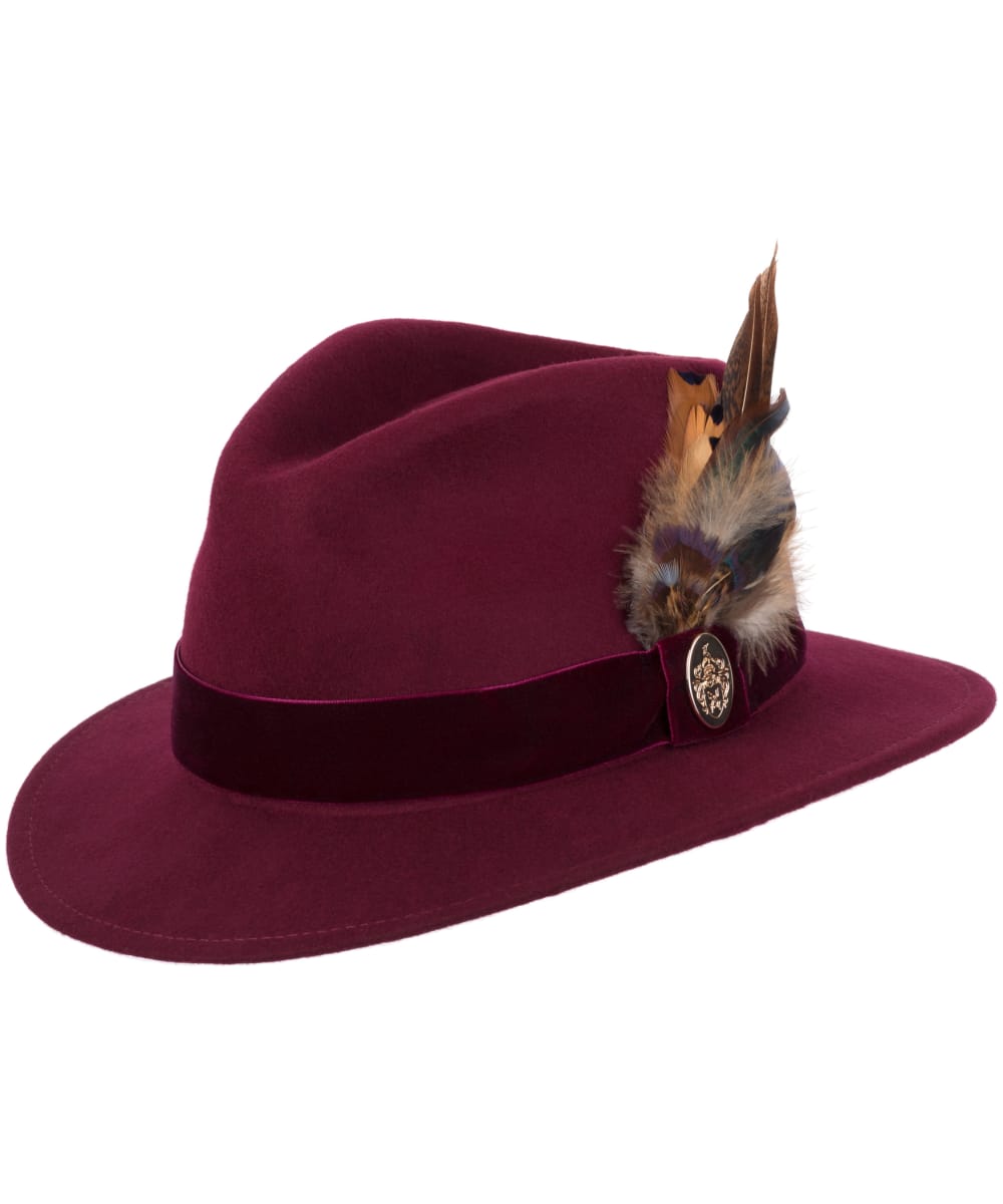 View Womens Hicks Brown The Chelsworth Fedora Maroon M 5758cm information