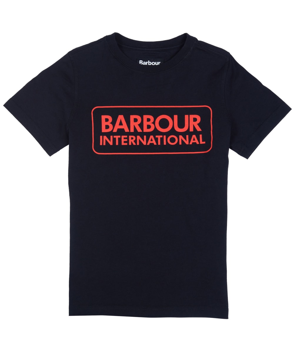 View Boys Barbour International Essential Large Logo Tee 69yrs New Black 67yrs S information