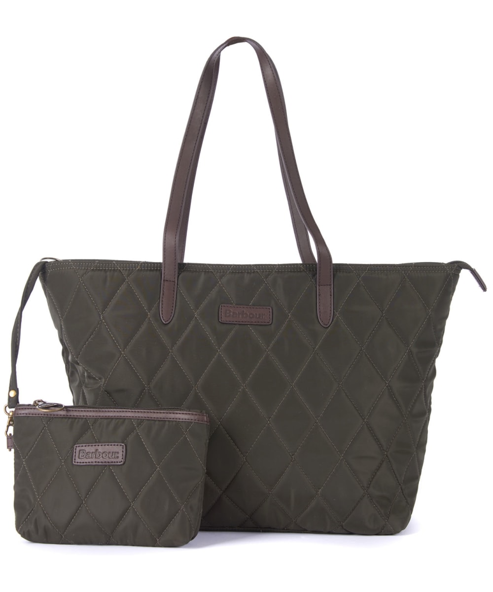View Womens Barbour Witford Quilted Tote Bag Olive One size information