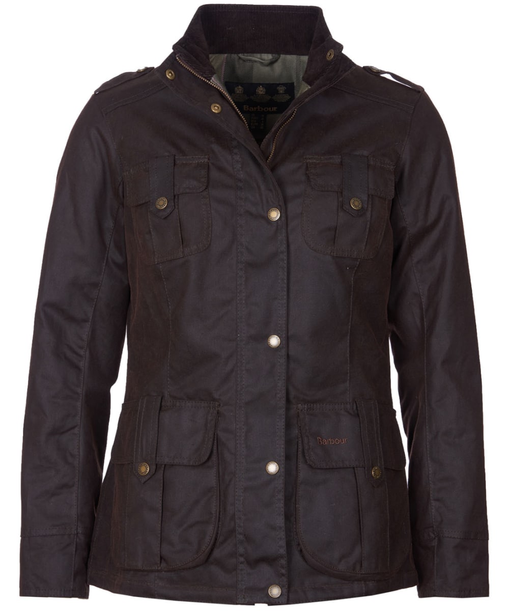 barbour winter jacket defence waxed navy womens