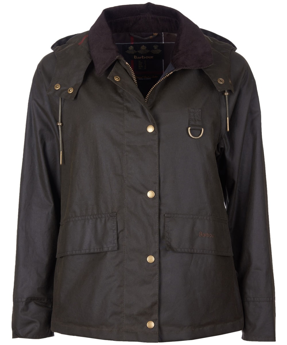 View Womens Barbour Avon Waxed Jacket Olive UK 16 information