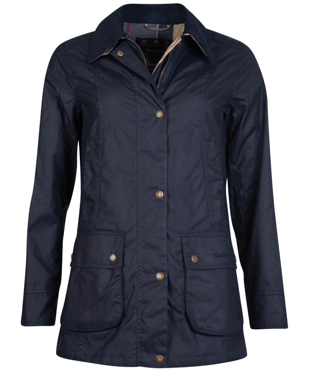 View Womens Barbour Fiddich Waxed Jacket Navy UK 14 information
