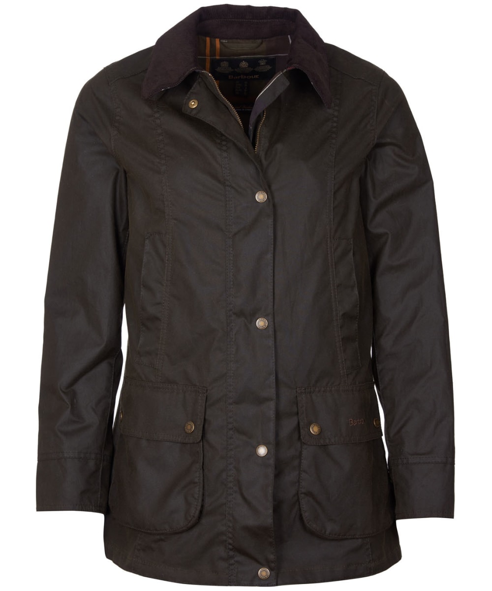 View Womens Barbour Fiddich Waxed Jacket Olive UK 18 information