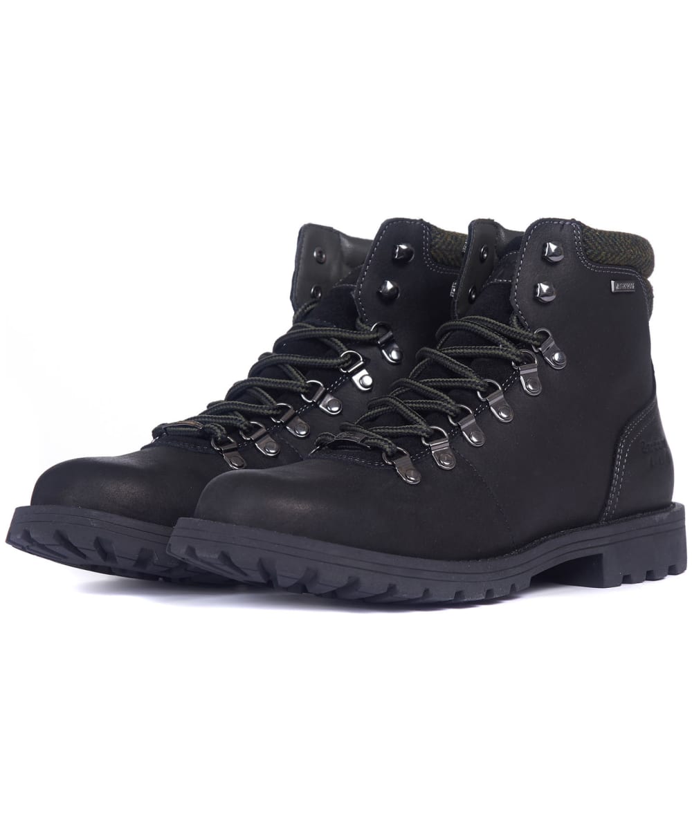 black leather hiking boots