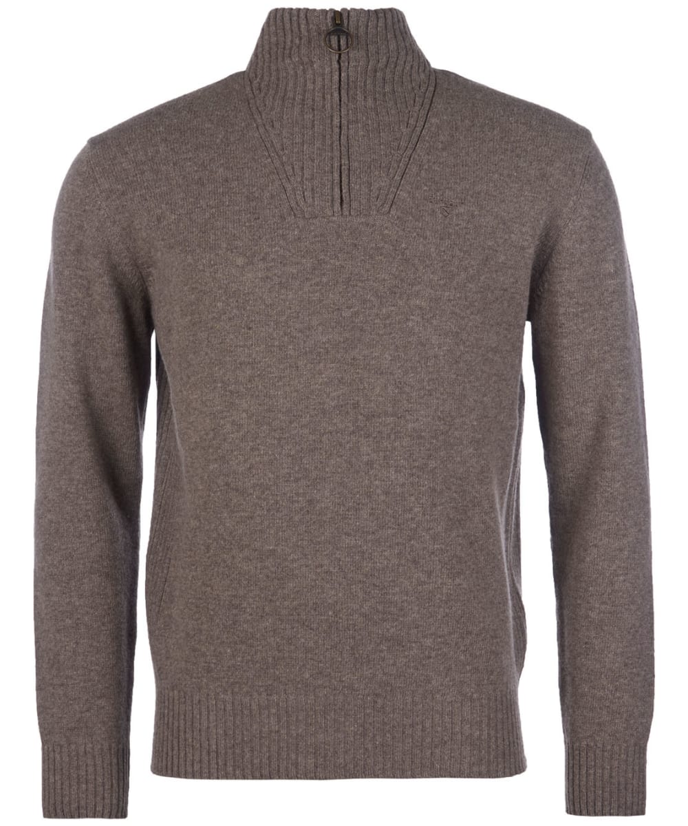 View Mens Barbour Essential Wool Half Zip Sweater Dark Stone UK XL information