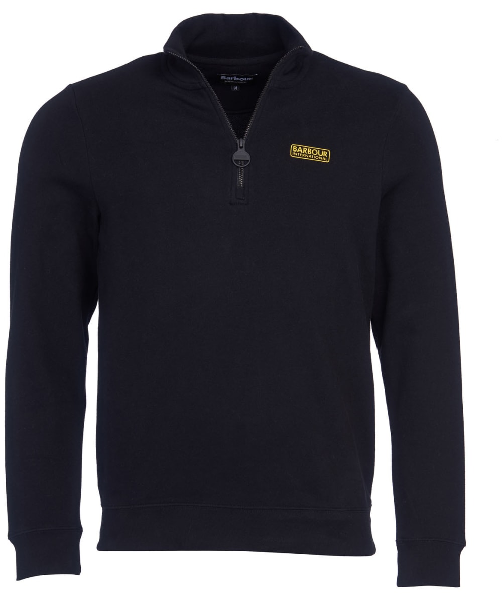 View Mens Barbour International Essential Half Zip Sweater Black UK XL information