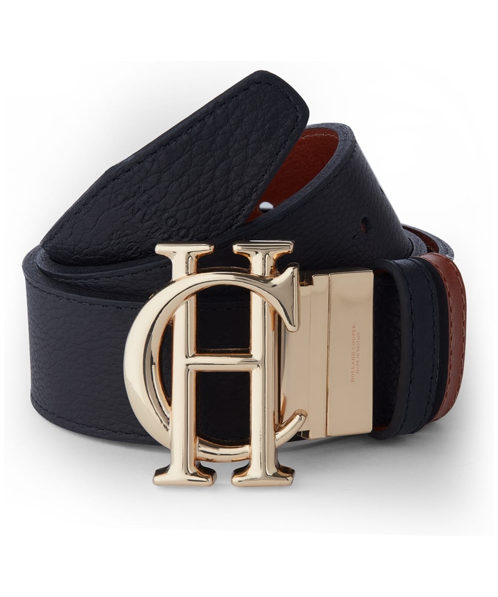 View Womens Holland Cooper Classic Reversible Leather Belt Black Tan M 1012 UK information