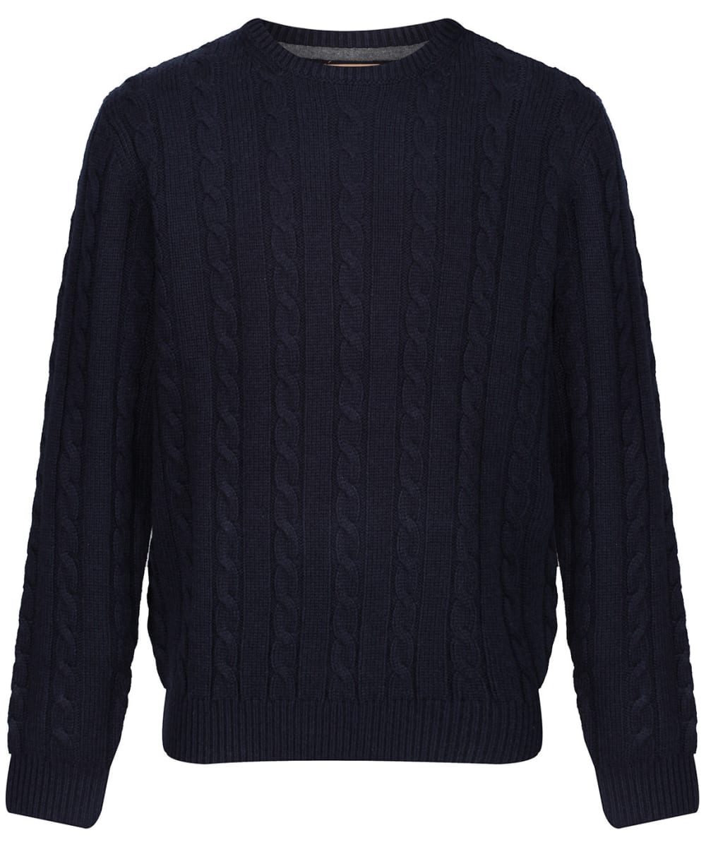 Men's Schoffel Lambswool Chunky Cable Crew Jumper