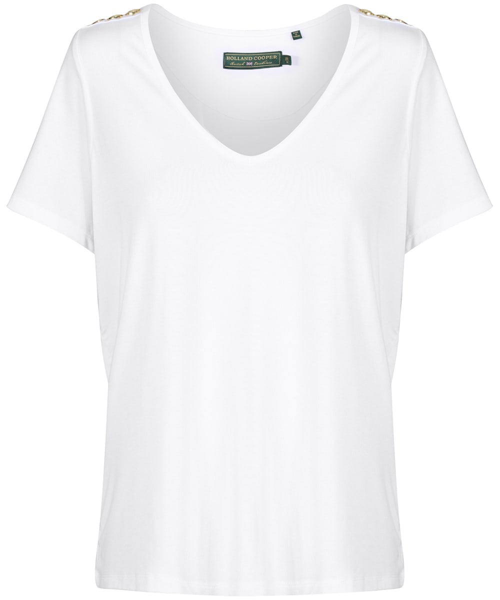 View Womens Holland Cooper VNeck Relaxed TShirt White UK 68 information