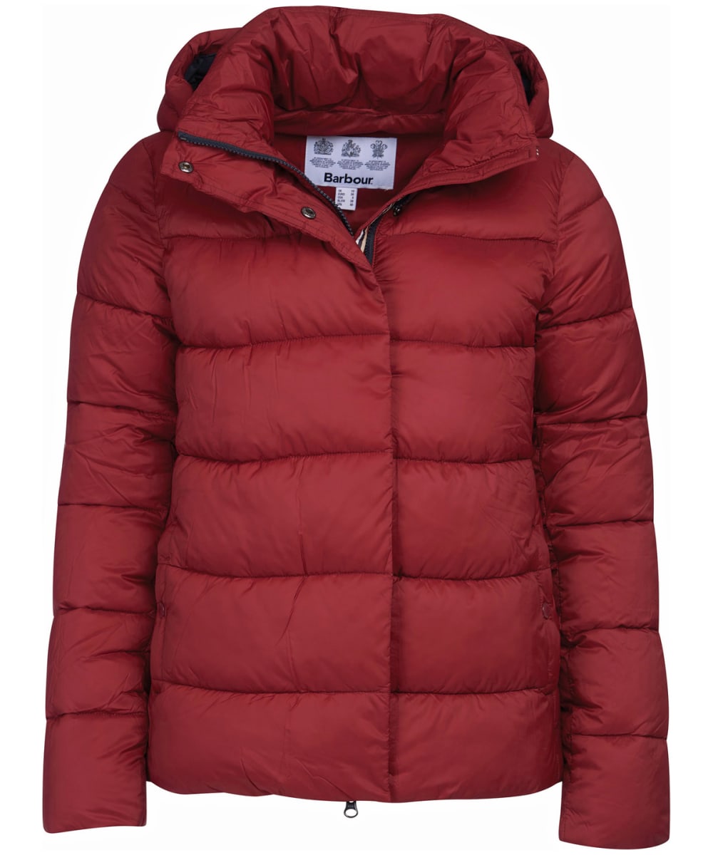 barbour quilted jacket red