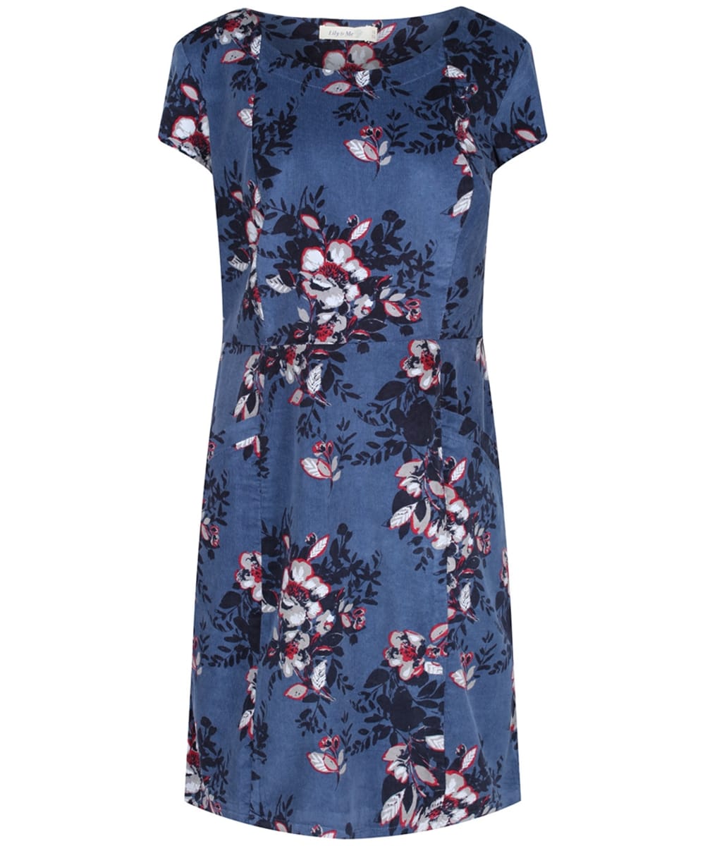 View Womens Lily Me Short Sleeve Cord Dress Mid Blue UK 12 information