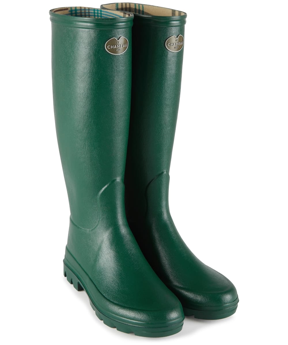 View Womens Le Chameau Iris Jersey Lined Boots Vert Fonce UK 8 information