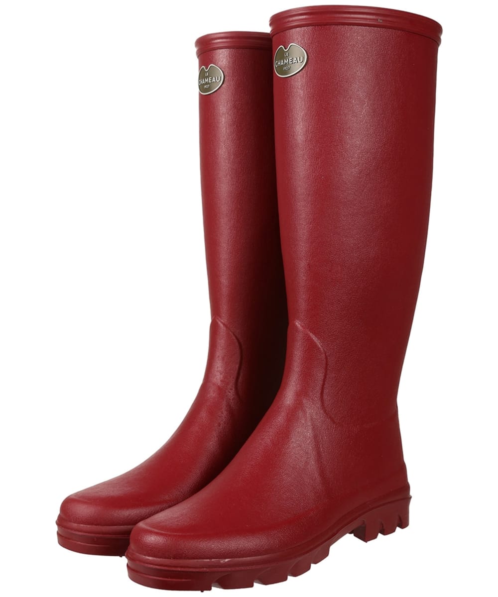 View Womens Le Chameau Iris Jersey Lined Boots Rouge UK 6 information