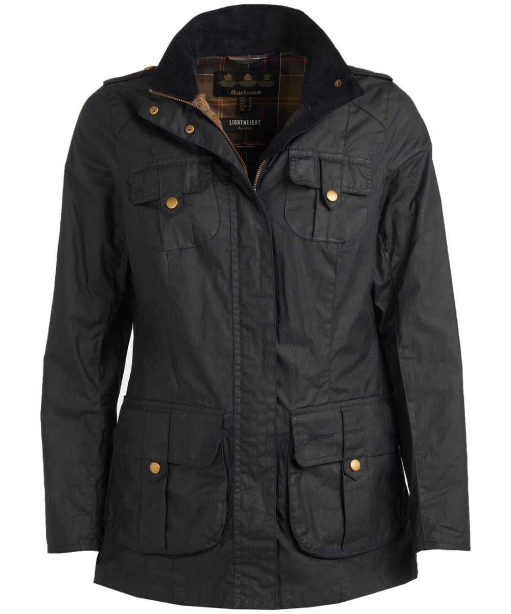 View Womens Barbour Defence Lightweight Waxed Jacket Royal Navy UK 14 information