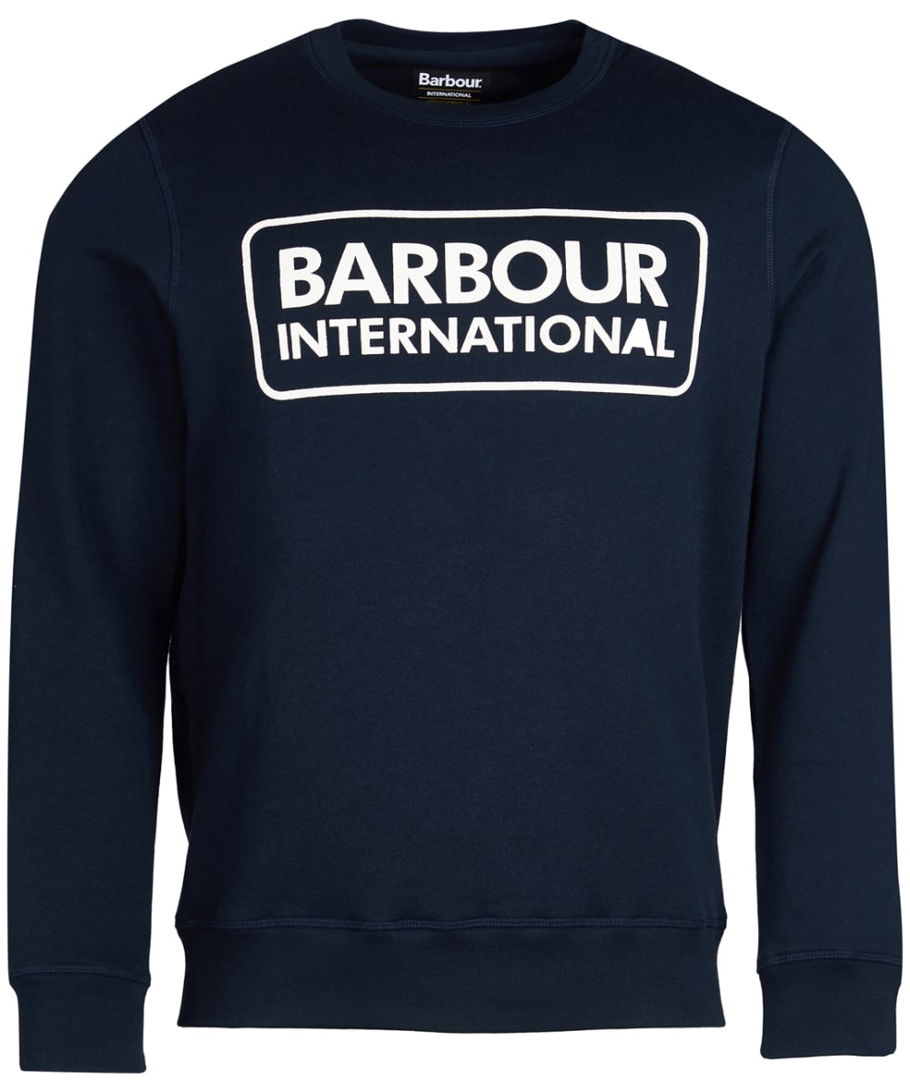 View Mens Barbour International Large Logo Sweater Navy UK XXL information