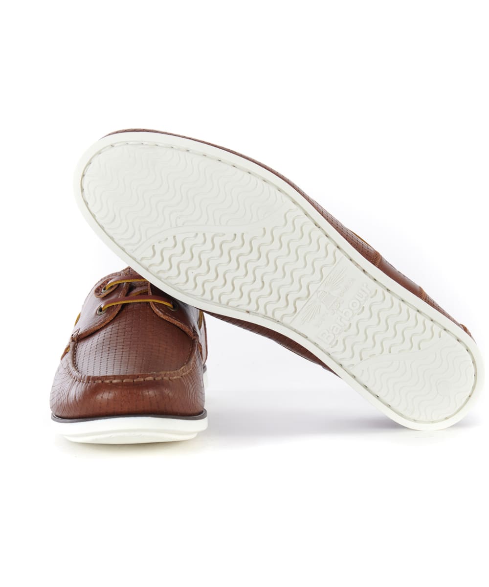 barbour capstan leather boat shoes in tan