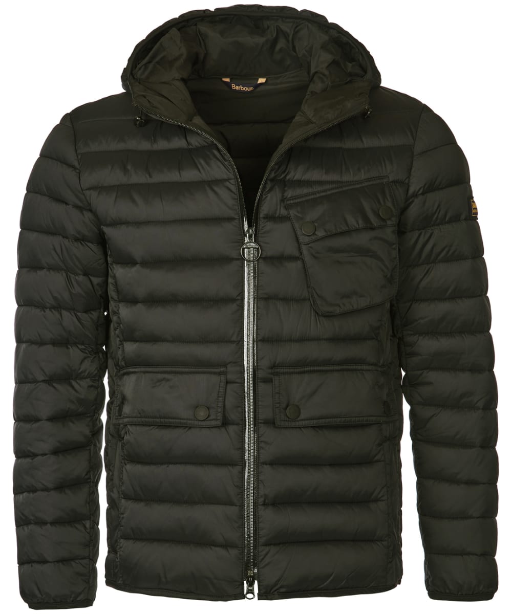 mens barbour ouston hooded quilted jacket
