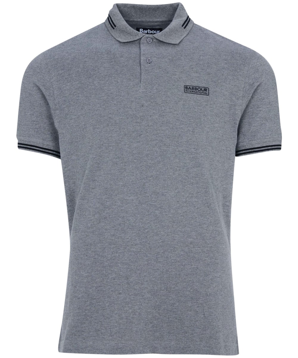 View Mens Barbour International Essential Tipped Polo Shirt Anthracite Marl UK M information