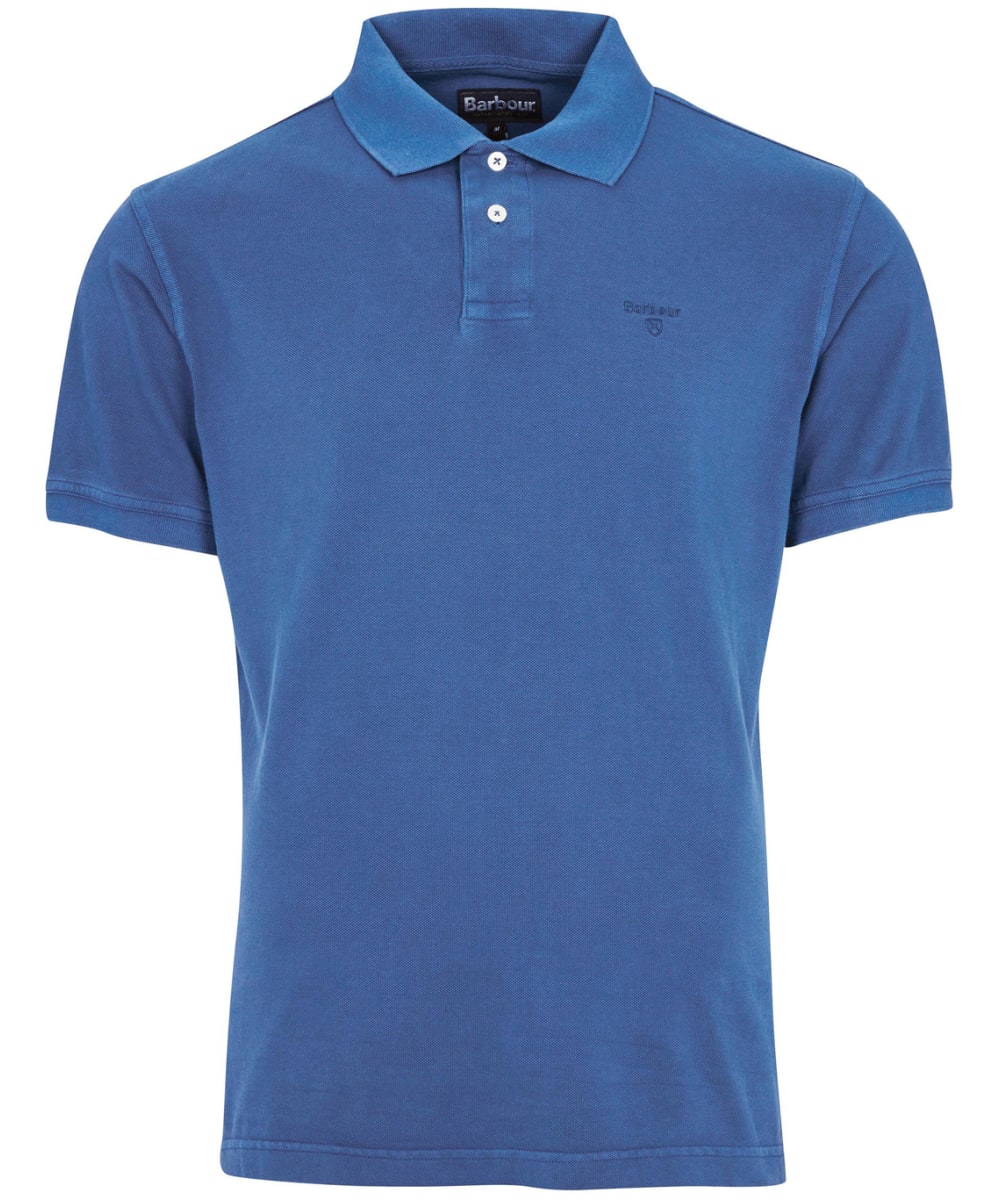 View Mens Barbour Washed Sports Polo Shirt Marine Blue UK L information