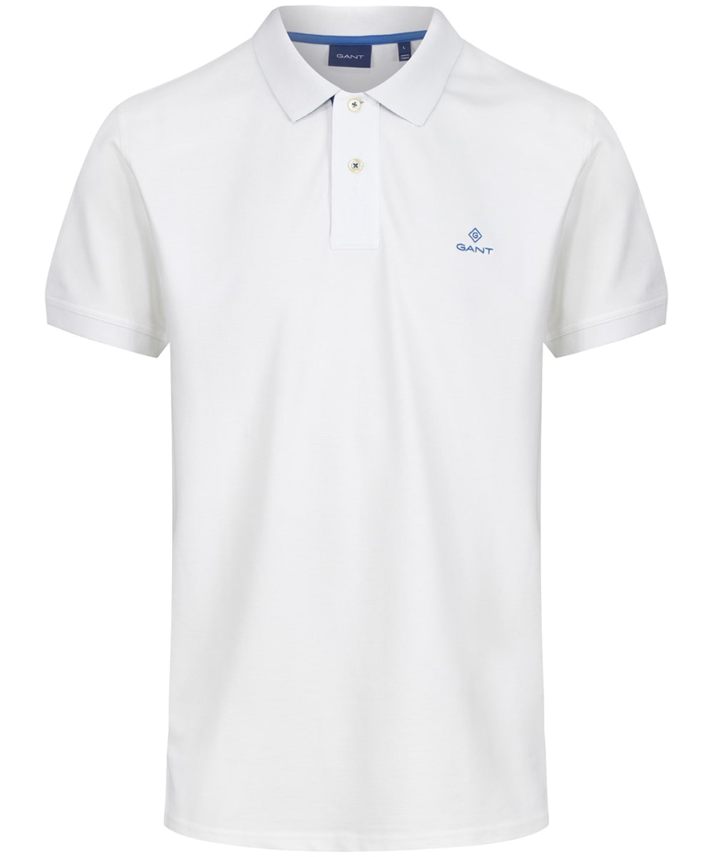 View Mens GANT Contrast Collar Short Sleeve Rugger Shirt Eggshell UK XL information