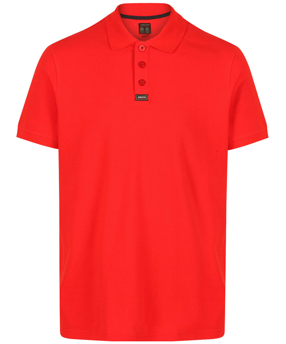 View Mens Musto Cotton Pique Short Sleeve Polo Shirt True Red UK L information