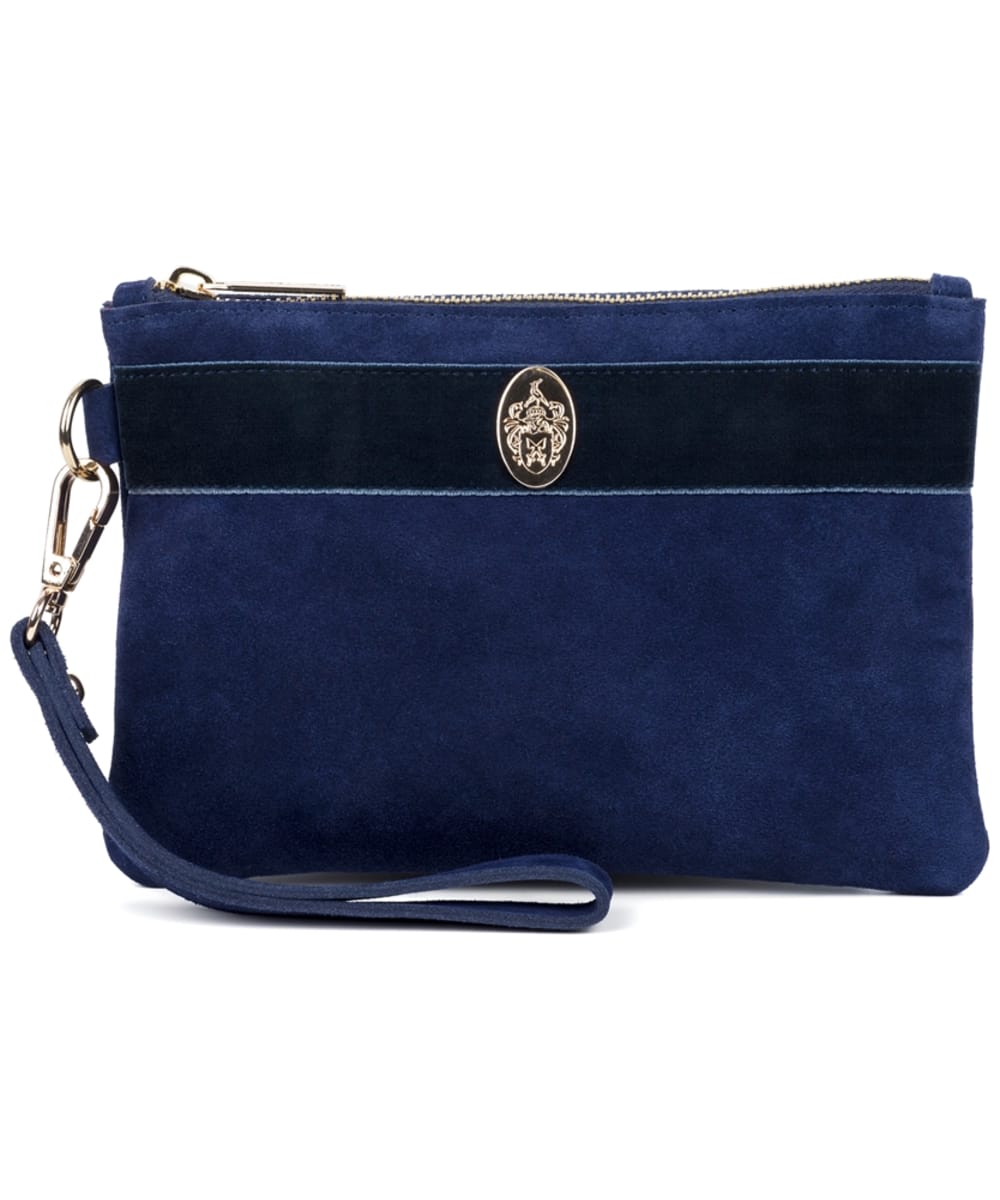 View Womens Hicks Brown Chelsworth Suede Clutch Bag Navy One size information