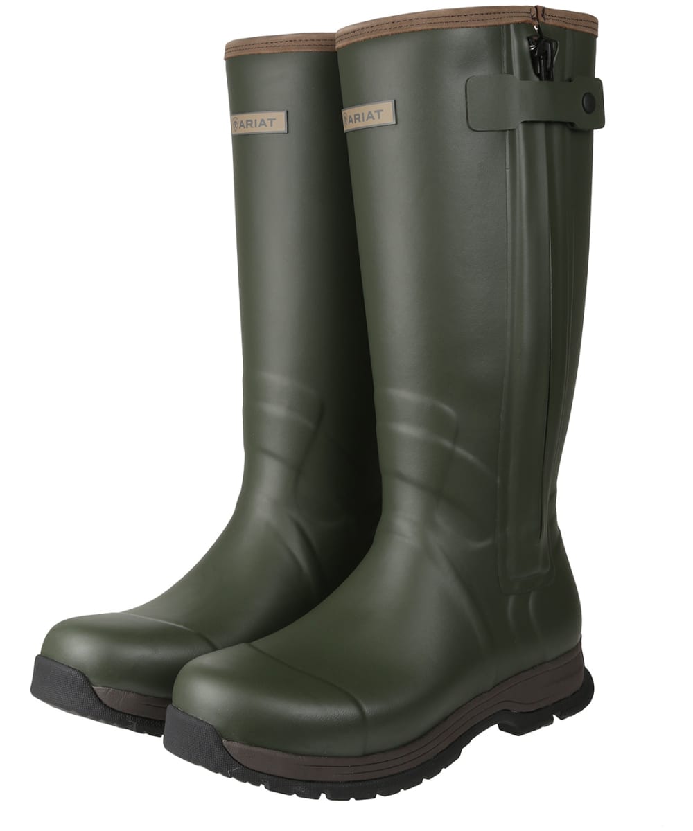 View Mens Ariat Burford Insulated Zip Wellington Boots Olive Night UK 85 information