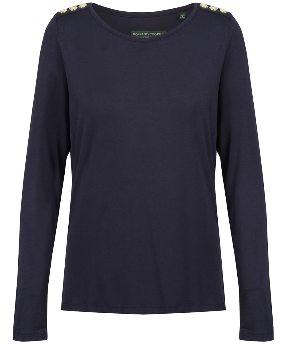 View Womens Holland Cooper Long Sleeve Crew Neck TShirt Ink Navy UK 1012 information