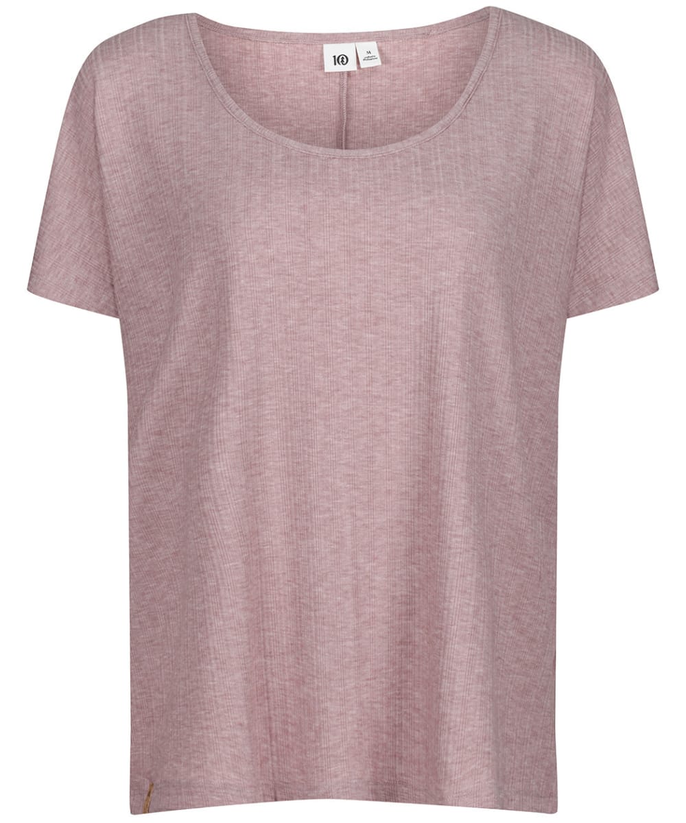 View Womens Tentree Ribbed Scoop Neck TShirt Twilight Mauve Heather UK 10 information