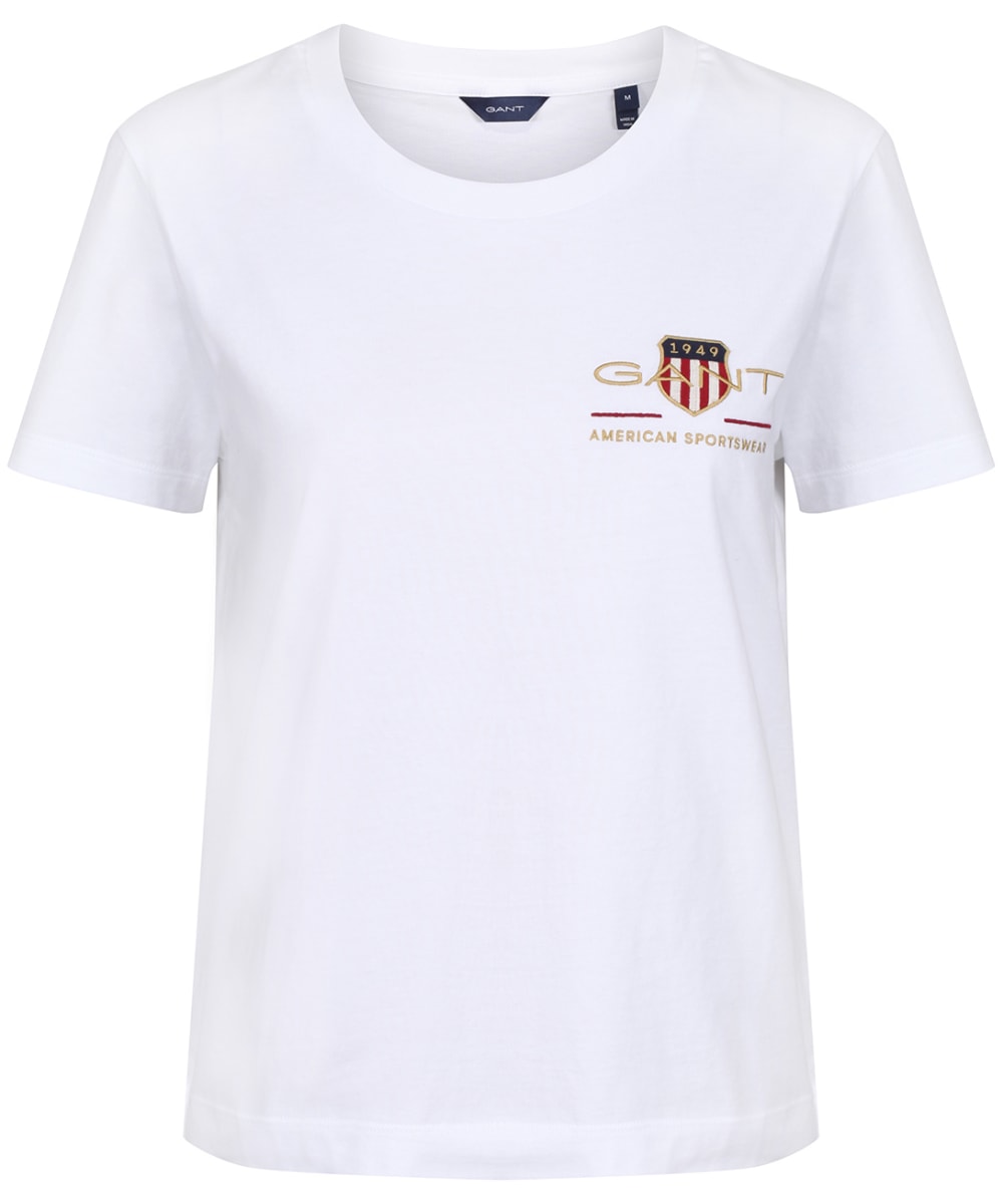 View Womens GANT Archive Tee White UK 1620 information