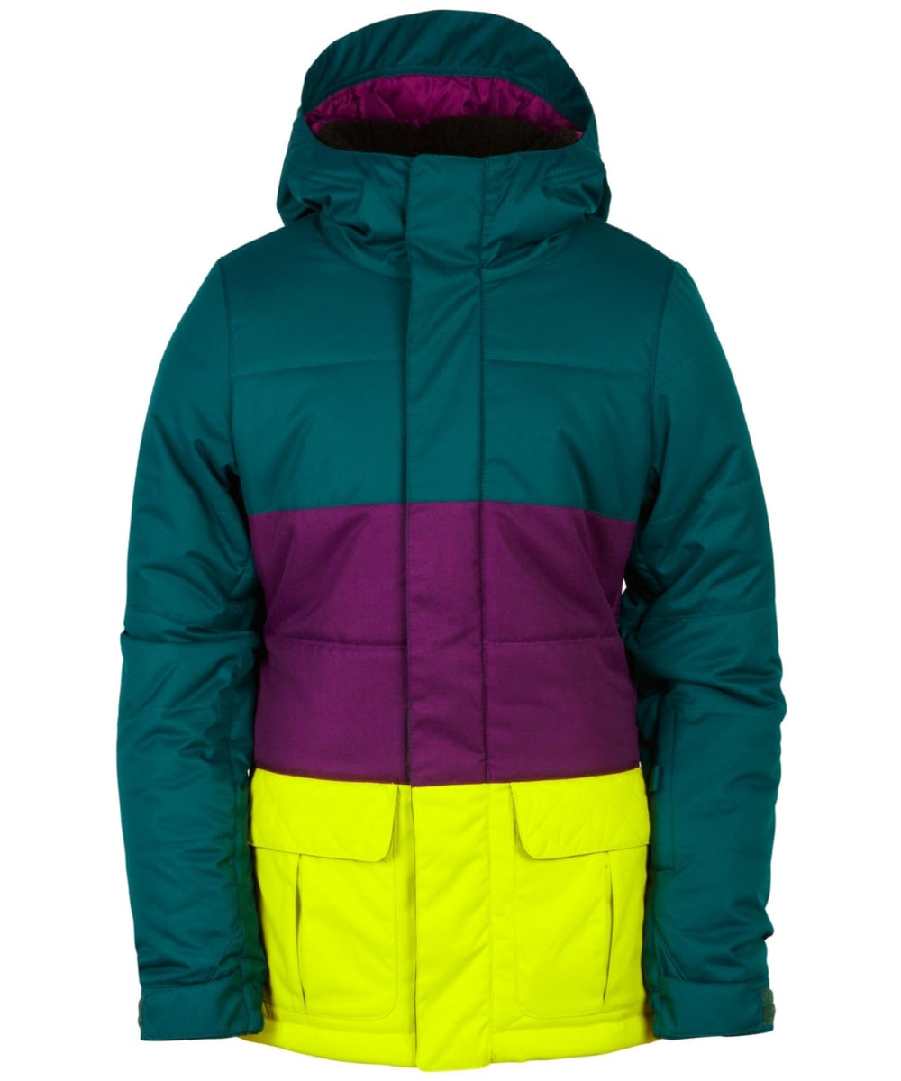 View Girls 686 Polly Snowboard Ski Insulated Waterproof Jacket Jade Colourblock M information