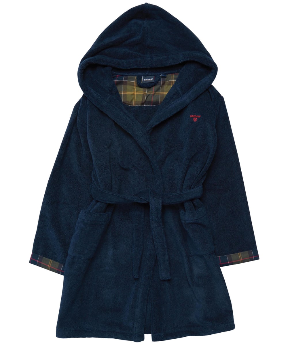 View Boys Barbour Lucas Dressing Gown 69yrs Navy 89yrs M information