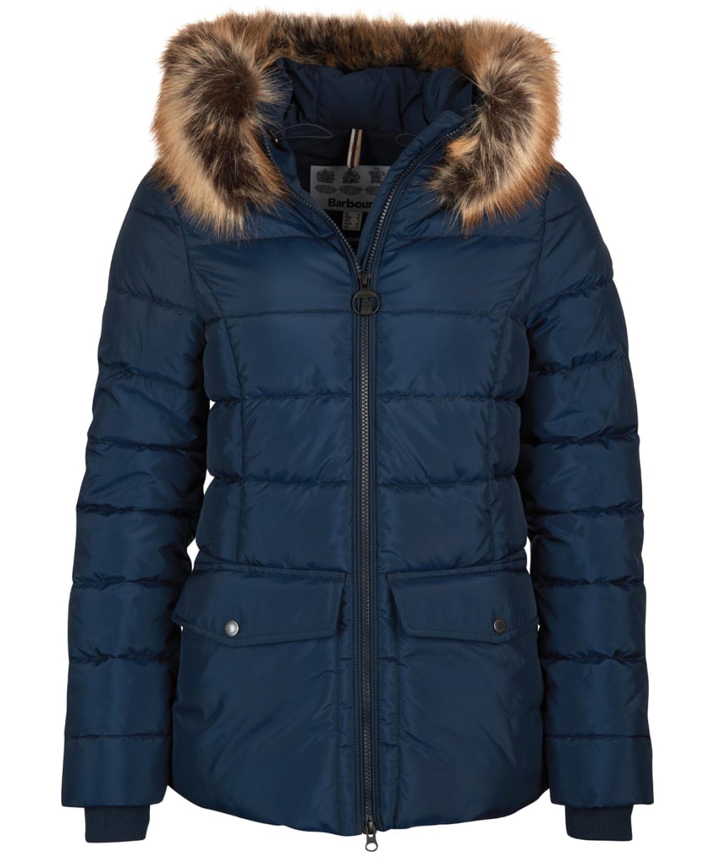 barbour quilted jacket with fur collar