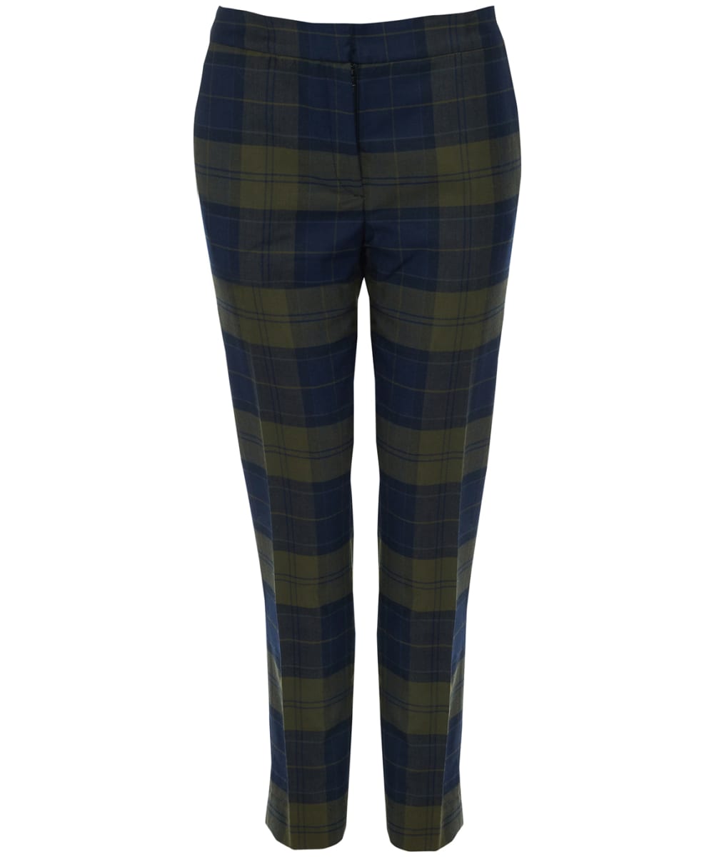 Black Check Jersey High Waist Tapered Trousers  New Look