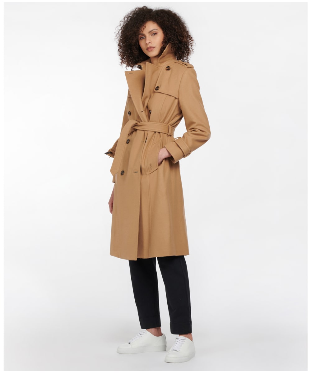 Women's Barbour Melrose Wool Trench Coat