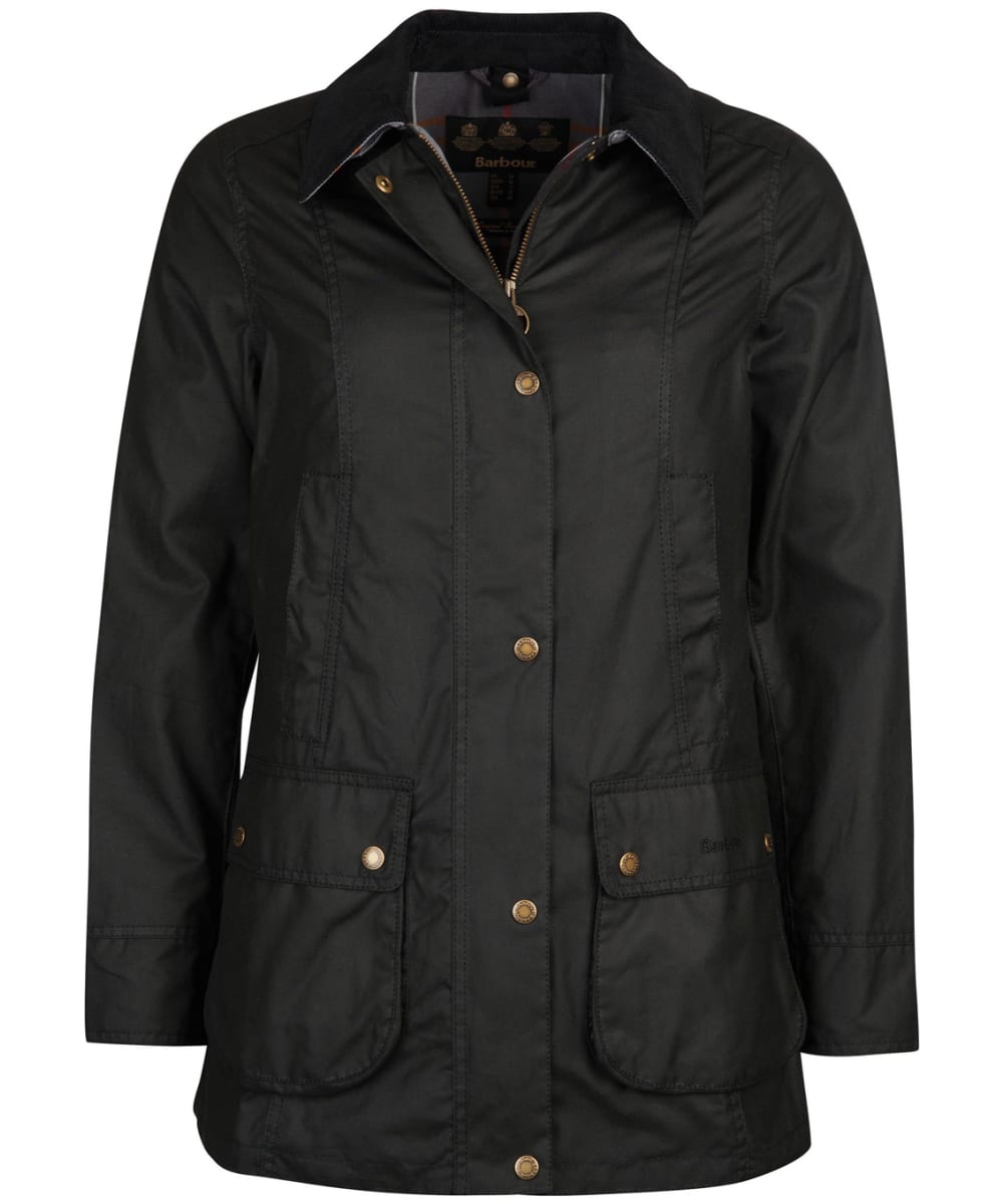 View Womens Barbour Fiddich Waxed Jacket Black UK 20 information