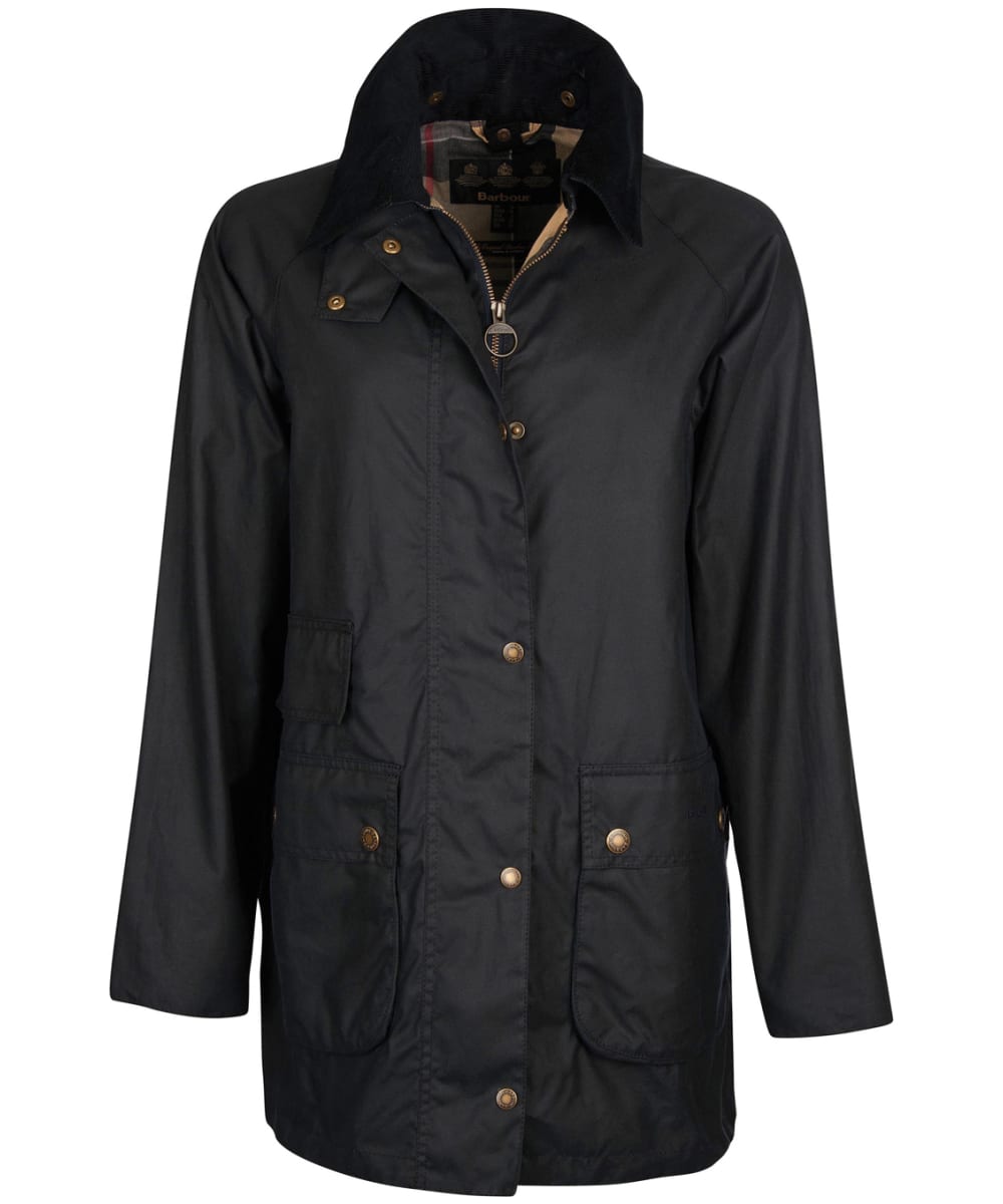 View Womens Barbour Tain Waxed Jacket Navy UK 14 information