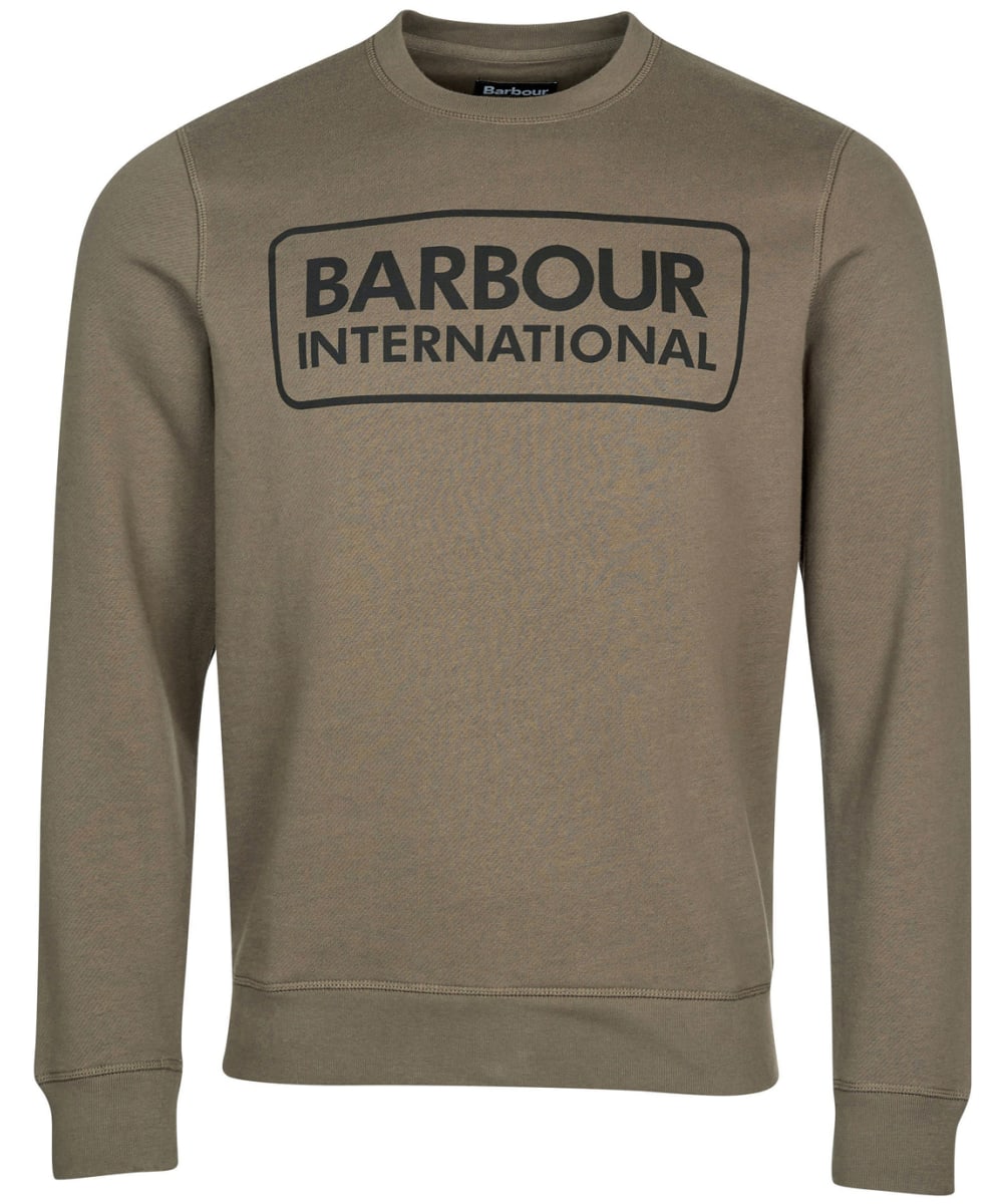 View Mens Barbour International Large Logo Sweater Dusky Khaki UK L information