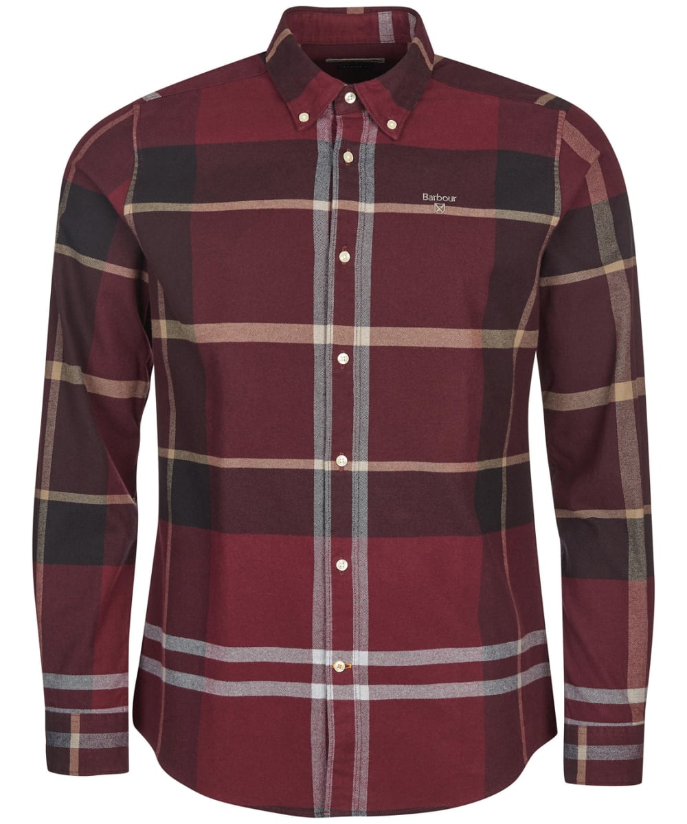 View Mens Barbour Iceloch Tailored Shirt Winter Red UK L information